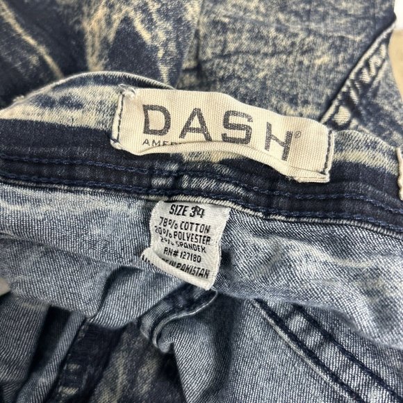 Dash American Designers Very Distressed Dark Blue Acid Wash Men’s Shorts (34x11) - Picture 9 of 11